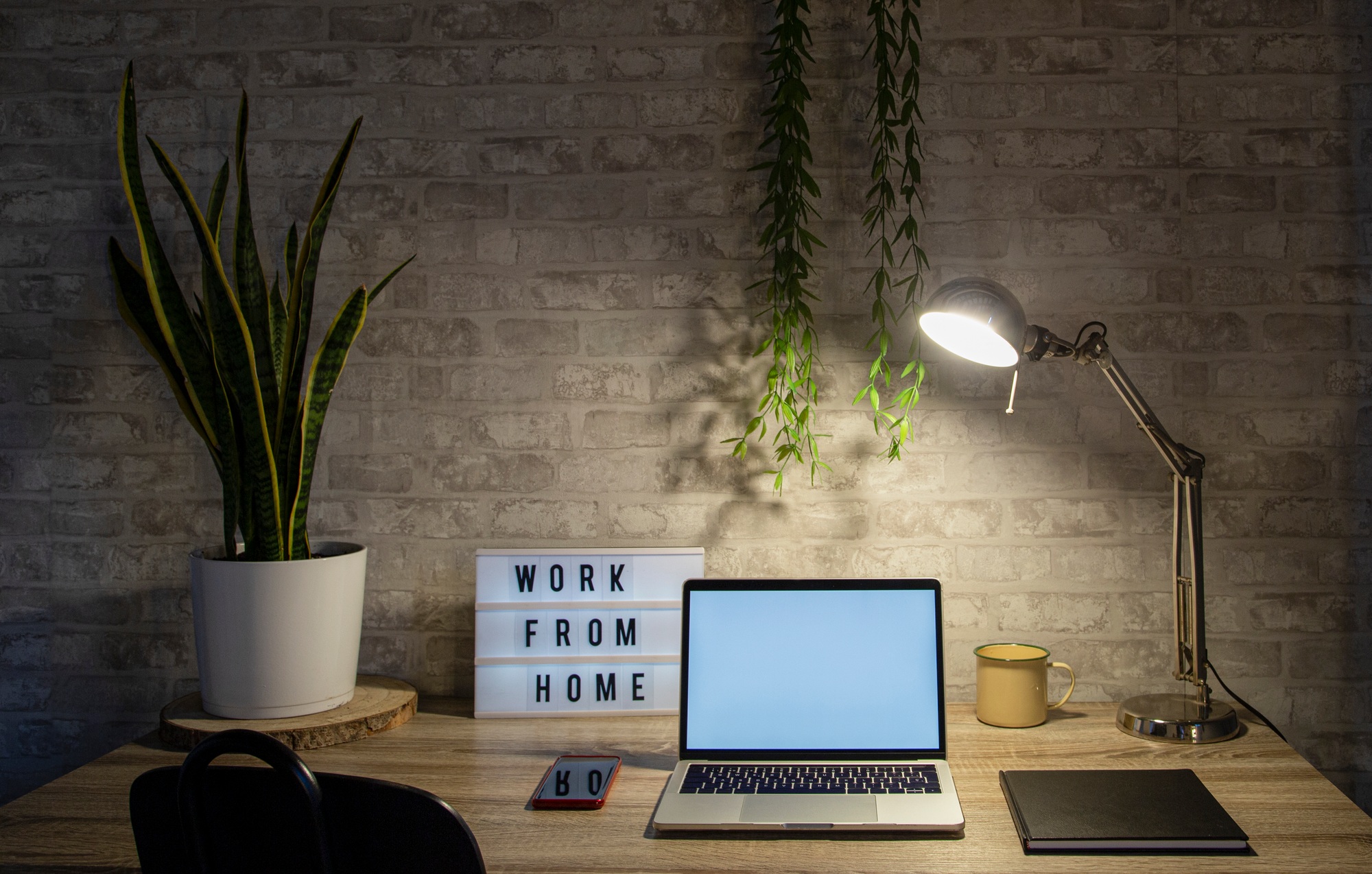 Teleworking space at home. Home office concept