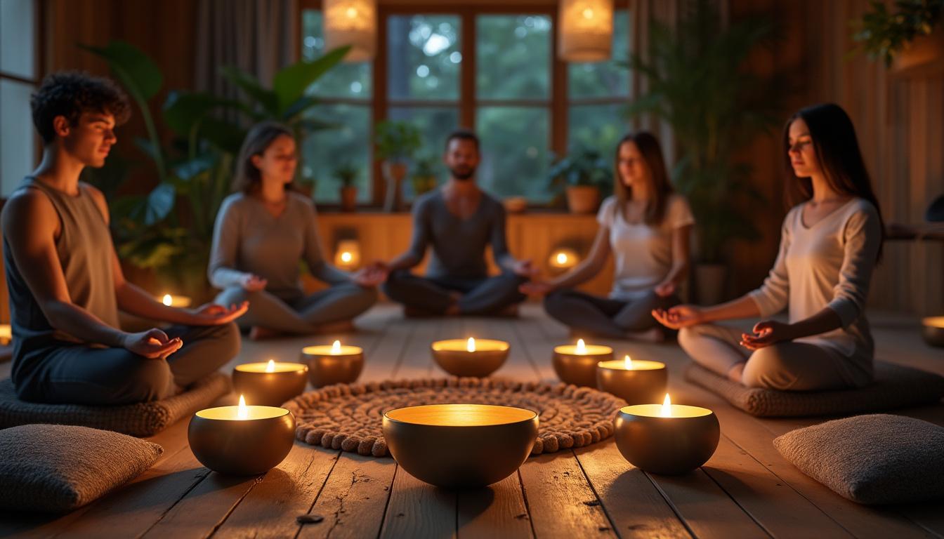 participez à une séance de méditation immersive et découvrez les bienfaits apaisants des voyages sonores guidés. éveillez vos sens, réduisez le stress et plongez dans une expérience de relaxation profonde grâce à des harmonies et des rythmes soigneusement sélectionnés. rejoignez-nous pour transformer votre bien-être intérieur.