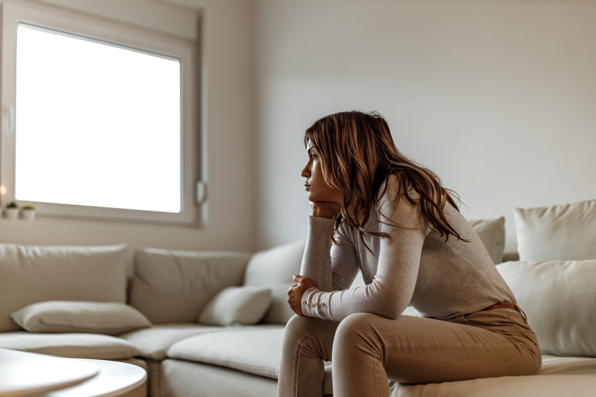 Unhappy person, having depression.