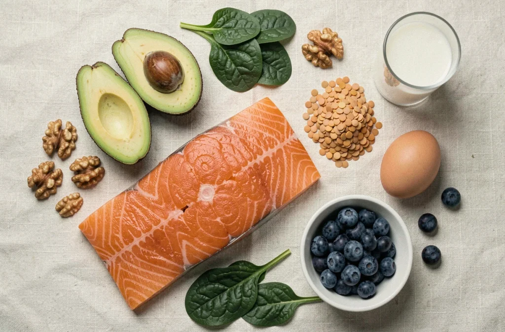 Sélection d'aliments riches en nutriments essentiels pour la croissance du fœtus pendant la grossesse